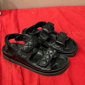 Tony Bianco Black Quilted Sandals